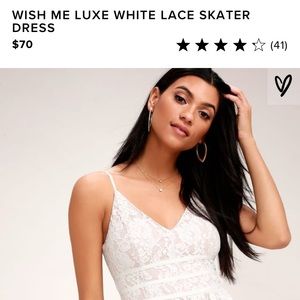 Lulus Wish Me Luxe White Lace Skater Dress